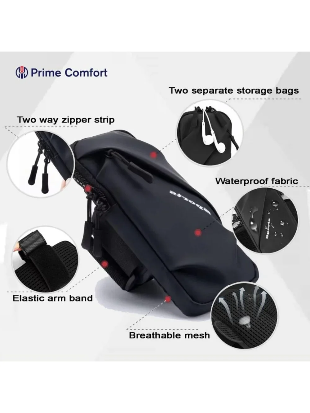 Crossbody Phone Holder Arm Band for Running, Hiking & Biking - Fits All Phones